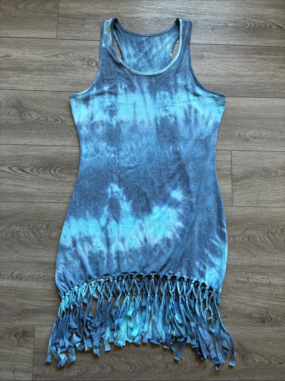 Pinziko Tie-Dye Fringe Coverup or Dress XL